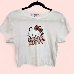 Hello Kitty x Forever 21 cropped white tee